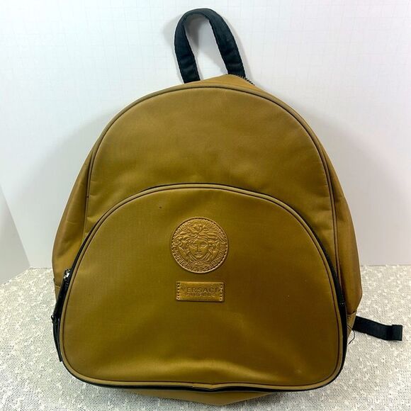 VERSACE Backpack Back Pack Gold Black - Picture 1 of 12